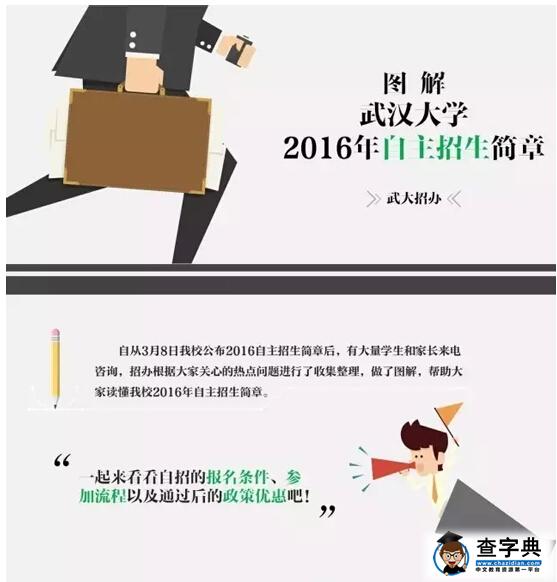 一张图看懂武汉大学2016自主招生简章