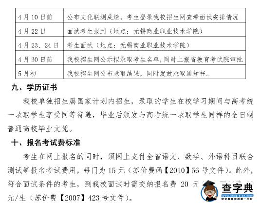 无锡商业职业技术学院2016年高职单独招生简章