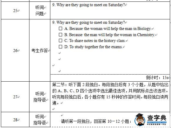 广西2016年英语听力口语考试说明