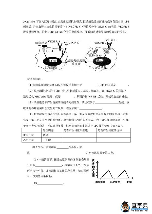2016北京房山高三一模生物试题及答案