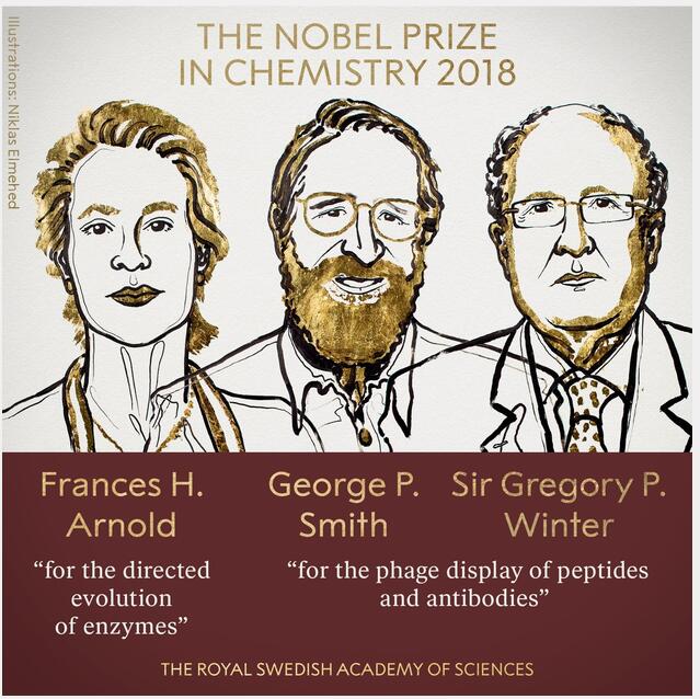 2018诺贝尔化学奖揭晓：三位科学家因进化控制获奖1